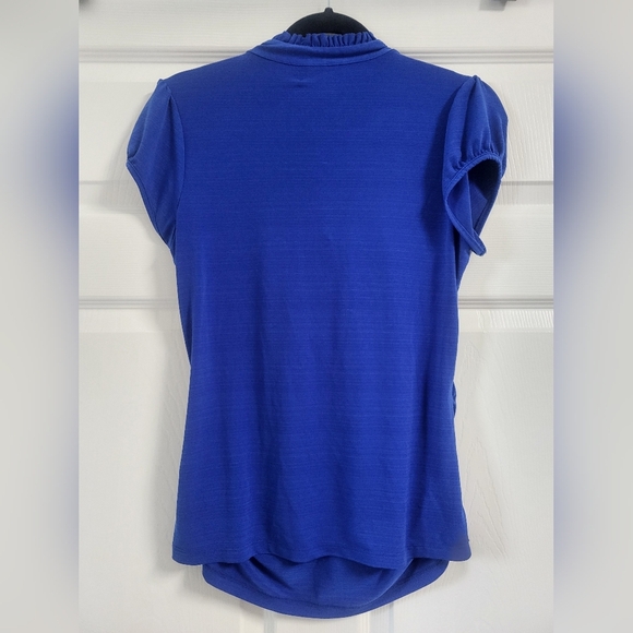Elegant Blue Ruffled Women's Top Size L - Picture 8 of 10